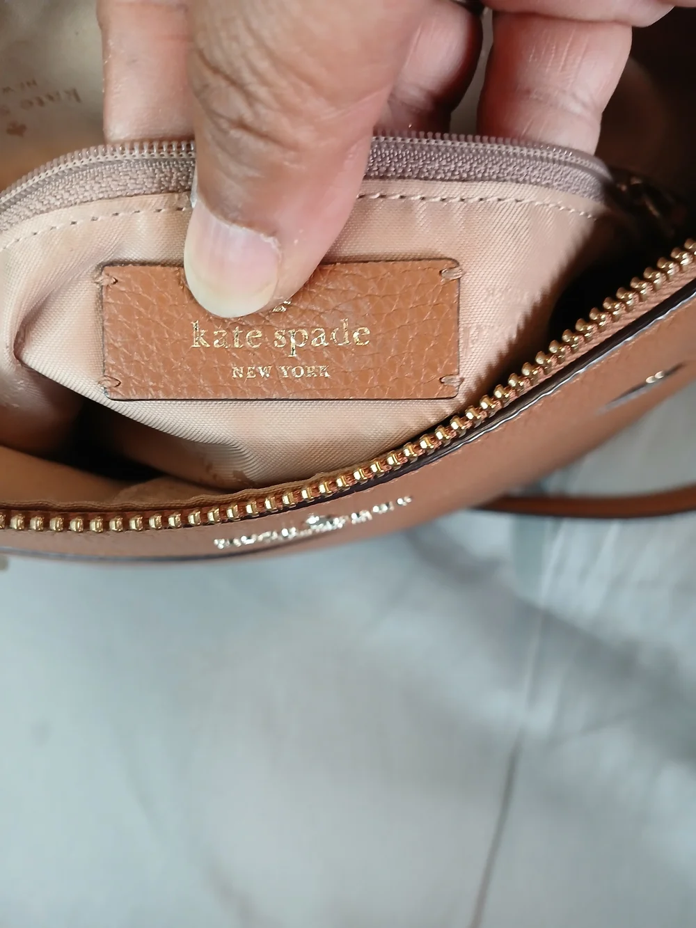 kate spade Cognac Pebbled Leather Crossbody Bag